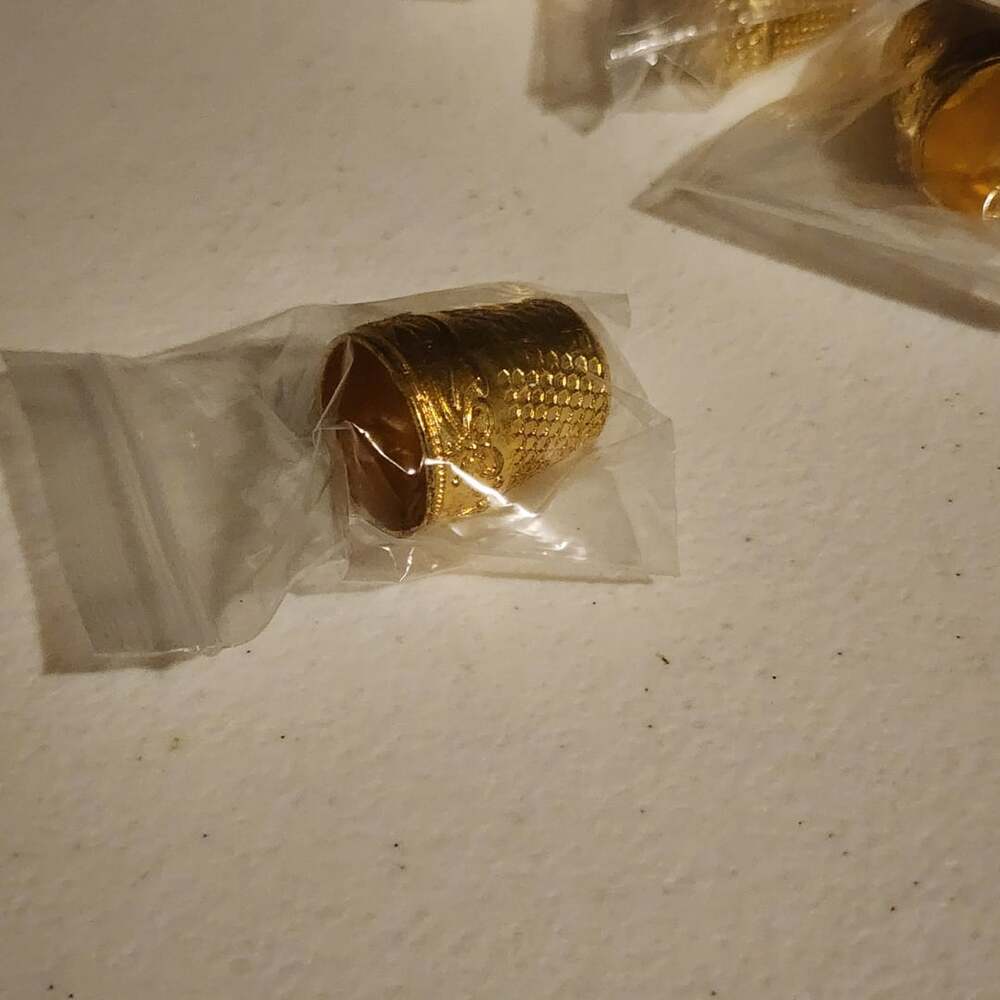 Copper Finger Protector DIY Craft Embroidery Sewing Thimble 4 Pcs Golden